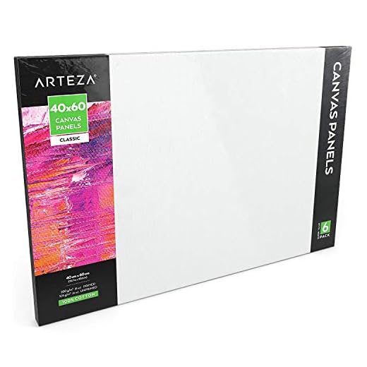 ARTEZA Paneles de lienzo para pintar cuadros | 40x60 cm | Pack de 6 | 100% algodón | Imprimación sin ácidos | Lienzos grandes para artistas profesionales, aficionados y principiantes