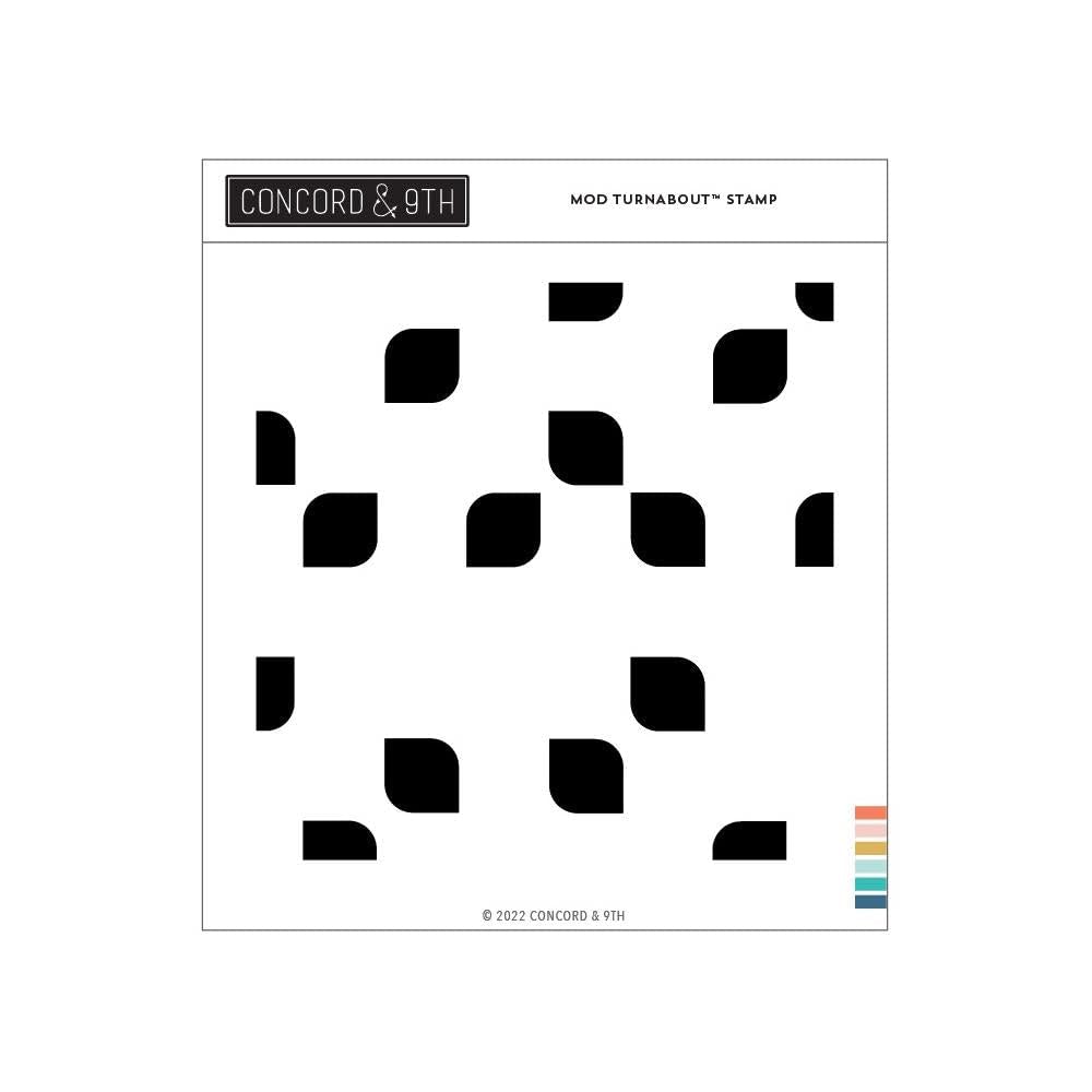 Concord & 9th Mod Turnabout™ Stamp Set - 1 Clear Turnabout™ Stamp on 6"x6" Sheet for Cardmaking- Background for Birthday Card-Thank You Card- Holiday