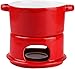 Zestaw czekoladowego fondue, duży czerwony binaural ceramiczny ser czekoladowy lody fondue ceramiczny fondue ser czekoladowy glazurowany ceramiczny kocioł ogniowy