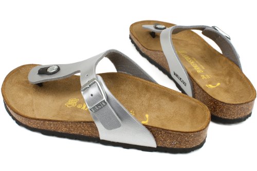 Image of Birkenstock Gizeh Sandal (Infant /Toddler /Little Kid),Silver,30 M EU (12-12.5 M US Little Kid)