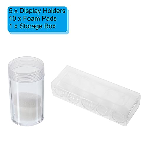 PATIKIL tubos para monedas 55mm, pack de 5 con caja miniatura 3