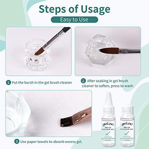 Yethious 35Ml Nail Art Brush Cleaner Gel For Color Gel Nail Brush Cleaning Gel Brush Cleaner Nails Acrylic Brush Cleaner Liquid Clear #TOP2