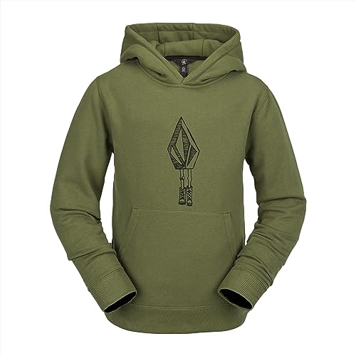 Sweat a capuche Volcom vert pour garcon ideal pour le skatepark et le college