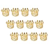 NESTINGHO Servilleteros Decorativos de Aleación de Zinc 12 Piezas, Anillos de Servilleta Dorados con Diseño de Tiara y Perlas, Hebillas Elegantes para Bodas, Fiestas y Decoración de Mesa