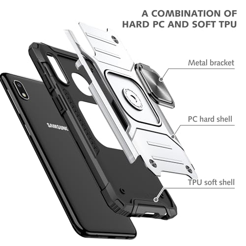 Coque Samsung Galaxy A10E robuste argentée avec support antichoc arrière - 7