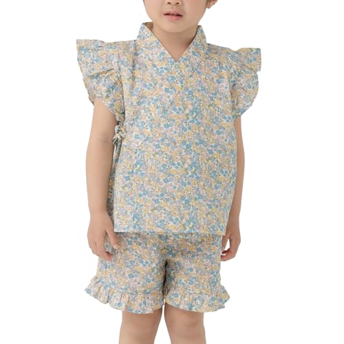 [chil2] 子供 甚平 セット セパレート 女の子 浴衣 キッズ ベビー服 上下セット フリル 14550681-140F（Amazon）