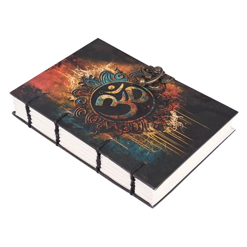 Image of CRAFT JUNKY Journal Diary with Handcrafted Box, 5 x 7 Inch Special Binding Unruled Lock Diary for Girls, Art Book with Aesthetic Print Sketch Book for Artists, 200 Acid-Free Pages A5 (OM)