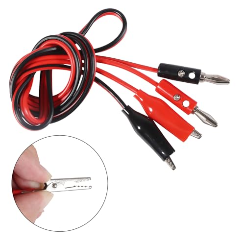 Image of DIANN 6pcs Banana Plug to Alligator Clip Test Lead Cable 4mm Banana Plug Leads Kit Line Wire 1m for Multi-Meter Electrical Test (3pcs Red and 3pcs Black)