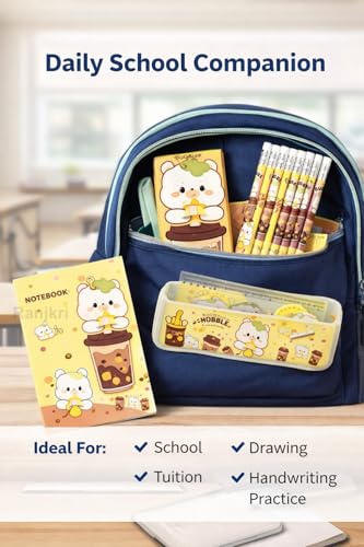 Image of Cute HB Pencils Pack of 24 with Storage Case & Eraser | Dark Writing Break Resistant Graphite | Kids School Stationery, Homework, Drawing, Birthday Return Gift Set