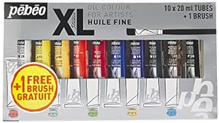 PEBEO 920111 20 ml XL Studio Fine Oil with Bursh, Set of 10, Assorted Tubes, multi-coloured