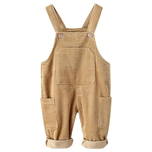 Salopette velours bébé anti-froid avec bretelles ajustables 6m-6ans
