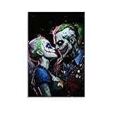 ITREWBDA Modern Romantic Joker Skull Poster Decorative Painting Canvas Wall Art Picture Print Modern Family Bedroom Decor 24x36inch(60x90cm)