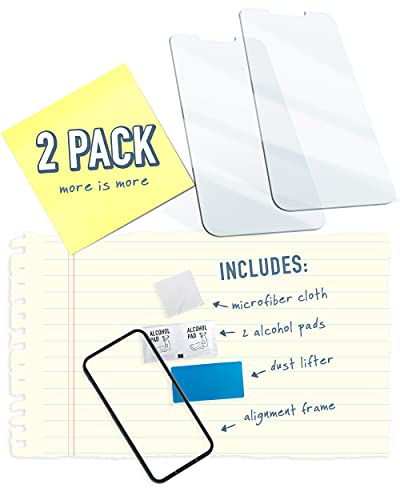 Image of Smartish Screen Protector for iPhone 13 mini - Tuff Sheet - Scratch Resistant Tempered Glass with Alignment Tool - Clear 4-Pack