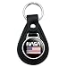 Black Leather NASA Official Worm Logo United States USA Flag Keychain