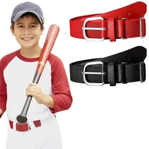 Cinto de softball, 2 peças, ajustável, 2643 polegadas, cinto de beisebol juvenil de couro PU, unifor