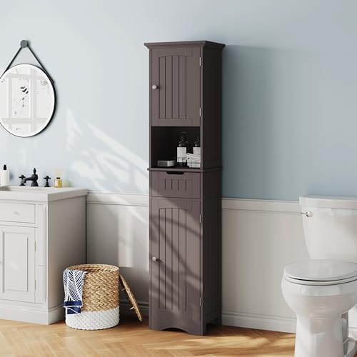 Amazon.com: ChooChoo 67" Tall Bathroom Storage Cabinet Freestanding ...