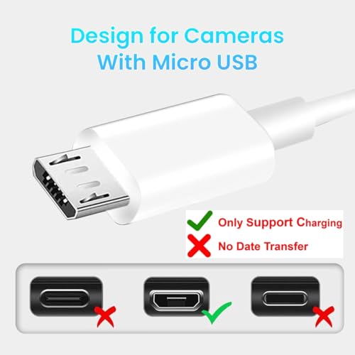Image of Verilux 2Pcs 16.4Ft Micro USB Extension Cable Long Extension Cable for Security Camera Charging Compatible with Mi 360 Home Security Camera,Micro USB Enabled Devices