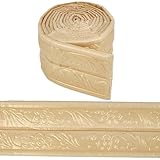 craspire Moulding Trim Gold Peel and Stick 7,55 Ftx3,46 Zoll Krone Vintage 3D-Druck Selbstklebende Flexible XPE Tapete Grenze Wandkante Schaum für Fußleiste Spiegel Grenze Wand Linien Hotel DIY Dekor