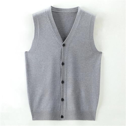 Men's Sweater Vest Casual V Neck Sleeveless Button Down Knitted Cardigan Vest3