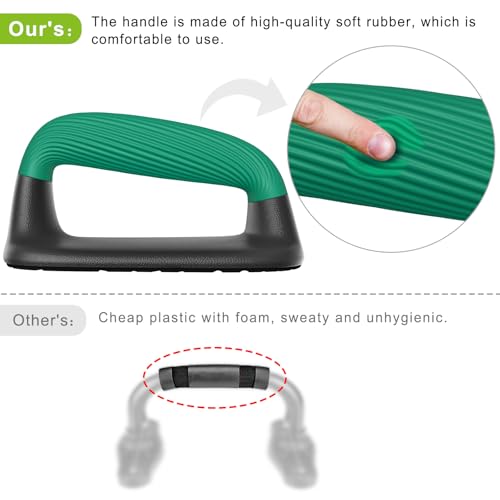Kipika Push Up Bars, Pushup Stands, Anti-Slip Soft Plastic Push Up Handles, Bottom Anti-Slip Pad, Strength Training Equipment, Perfect for Floor Workout Exercise (E: Black & Green) by Kipika - Image 5