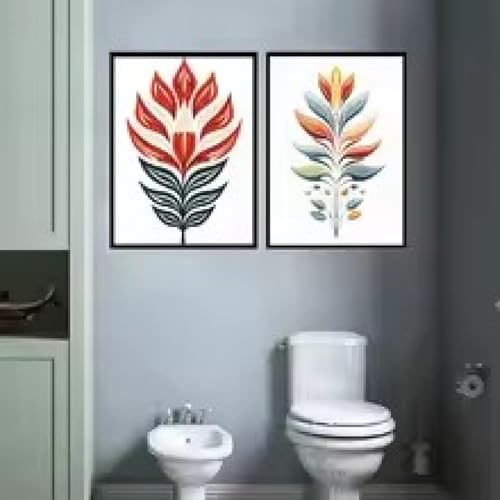 Peinture sur toile fleurs rouges affiches d'art abstrait haut de gamme déco murale 30 x 50 cm