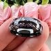 TUTISS 8mm Black Tungsten Rings for Men Women Purple Amethyst Inlay Fashion Engagement Promise Wedding Band Polished Comfort Fit Size 6