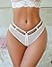 Avidlove Sexy Panties for Women Mesh Cheeky Underwear Low Rise Bow Back Hipster Thong White Large