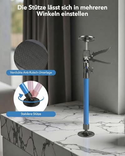 GWAEPU 2 Stück Deckenstütze Montagestütze Einhandstütze: Teleskopstütze 50-115cm Schrankheber mit 360° Drehung für Deckenplatten Küchenmontage Heimwerker