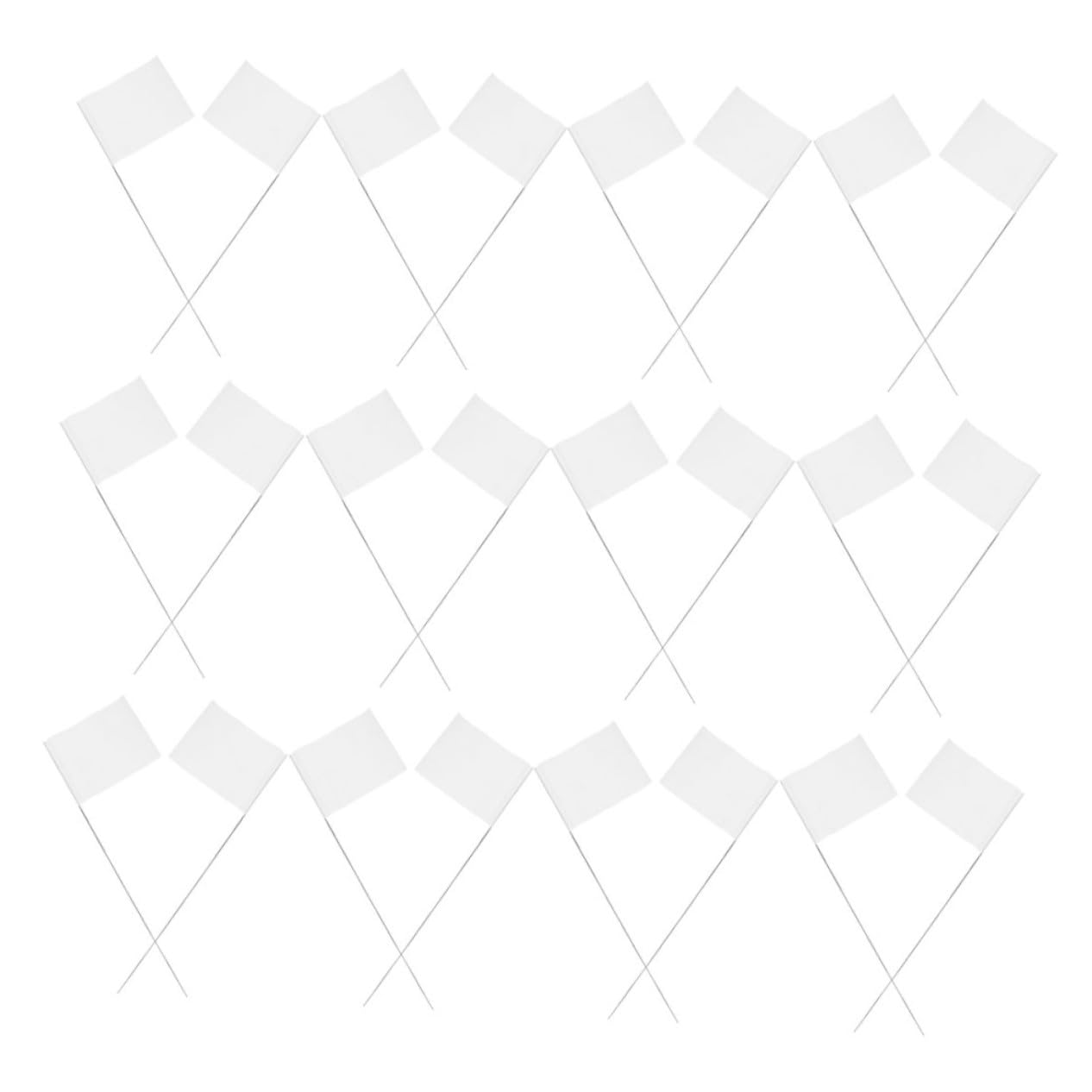 Drapeaux de marquage de pelouse POPETPOP en acier durable blanc x60