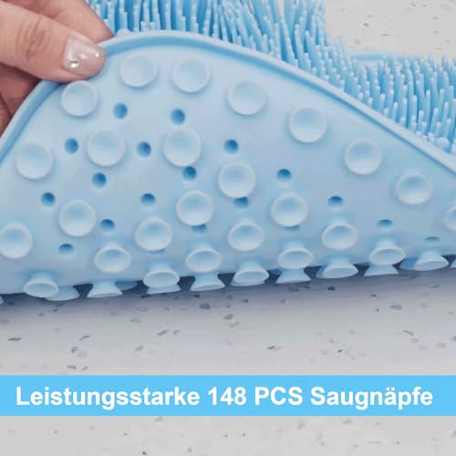 BESKAR Fußwäscher Bath Massage Pad mit Rutschfesten Saugnäpfen, Fuss Wäscher Dusche zum Reinigen der Füße Peeling No Bend, Fußpunkte Reflexzonenmatte zur Entspannung der Füße 4