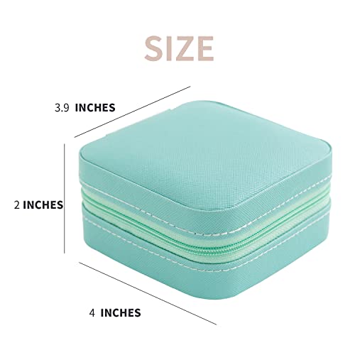 Image of KElofoN Travel jewelry case Travel jewelry box Travel Jewelry Organizer Small Jewelry Organizer Box Gift for Girls Women with Mirror(Blue)