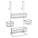 iDesign Metalo Metal Bathroom Over the Door Shower Caddy with Storage Baskets Shelves for Shampoo, Conditioner, Soap, Loofahs, Hand Towels, 10.5