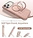 TORRAS Ostand Q3 Silicone for iPhone 17 Pro Max Case, Fit for MagSafe, 360 Spin Stand, Soft Liquid Silicone Cozy Grip, Camera Control, Protective Case for iPhone 17 Pro Max for Women Girl, Bliss Pink
