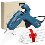 Dual Power 60/100W Hot Glue Gun, Fireproof Anti-Drip Fast Preheating Heavy Duty Industrial Glue Gun with 15 Glue Sticks, Adjustable Power for DIY Craft, Home Repair, Wood, Gift Wrapping