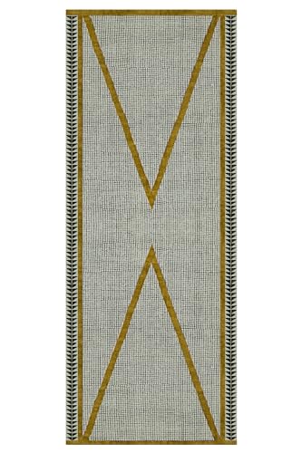 Tapis de couloir robuste pour zone de trafic élevé en coton jaune et noir