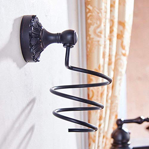 Support sèche-cheveux spirale noir pour une salle de bains d'hôtel chez vous - 2
