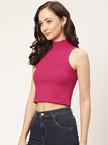 Image of Women Solid Super Soft streachable Cotton Blended Crop Top