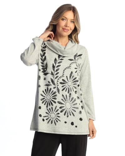 Jess & Jane Abstract Print Brushed Knit Tunic - FB4