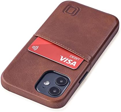 Dockem Wallet Case for iPhone 12 & iPhone 12 Pro: Built-in Metal Plate for Magnetic Mounting & 2 Credit Card Holders: 6.1" Exec M2, Smooth Synthetic Leather (Black)