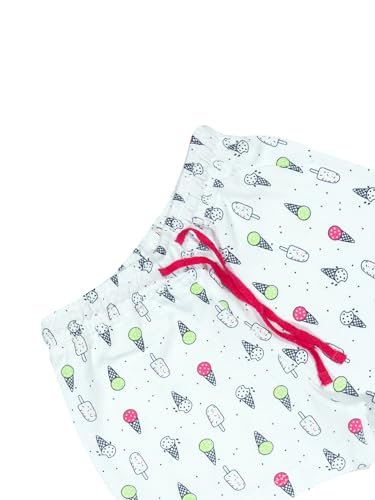 Image of BODYCARE KIDS Infant Baby Girls Cotton Antiviral Printed Shorts | Soft Breathable Elastic Waist Casual for Toddlers & Infants | Comfortable Summer Baby Bottoms for Girls