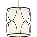 Progress Lighting Landree Collection 1-Light White Silk Shade Luxe Mini-Pendant Light Matte Black