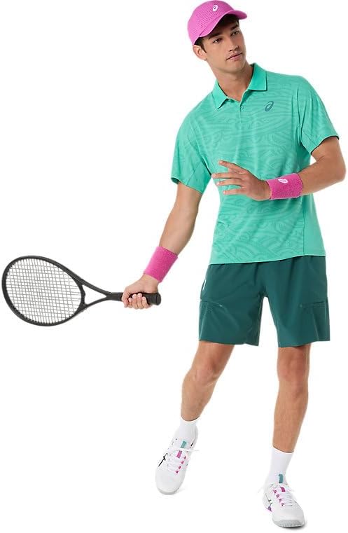 ASICS Men's Match Jacquard Polo SS TOP Tennis Apparel