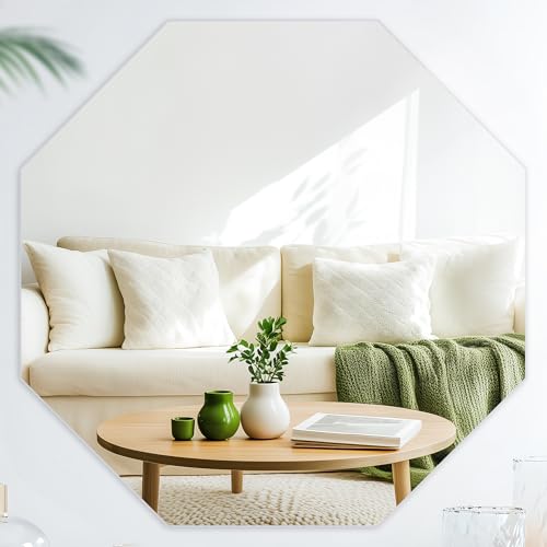 Hohoemi 八角形アクリル鏡 2点セット DIY可能 貼る鏡 ミラー 風水 玄関用 割れない 軽量 壁掛け 開運 45×45 cm