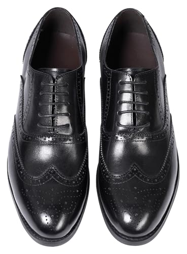 Santimon Mens Oxfords Formal Dress Suit Shoes Genunie Leather Wingtip Brogues Modern Shoes Men's Fashion Prom Wedding Business Casual Luxury Derby Comfortable Tuxedo Shoes for Men