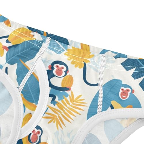 KLL Monkeys Bananas and Palm Leaves Toddler Boys Soft Boxer Briefs Breathable Children Panties4