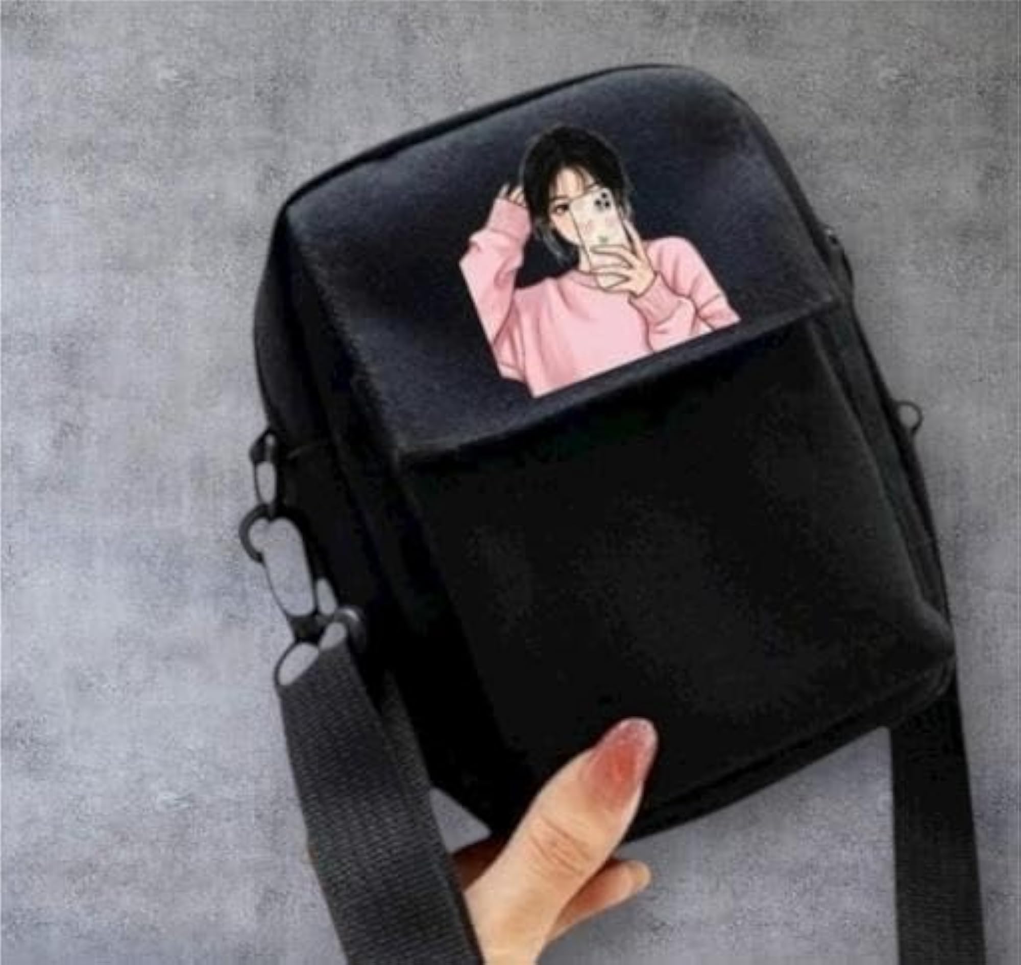 Adjustable Cotton Strap Sling Bag, Unisex Canvas Phone Bag