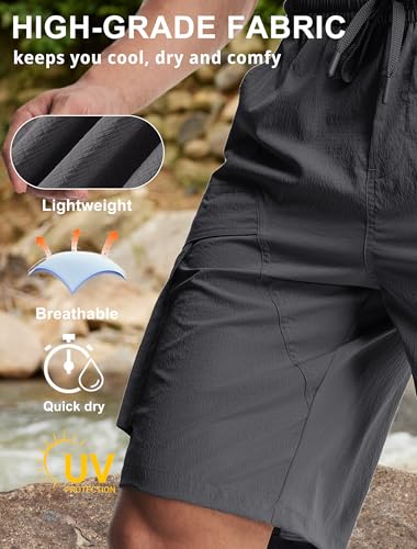 Image of Libin Men's Shorts Casual All Day Comfy Quick Dry Lightweight Cargo Hiking Shorts Breathable Outdoor Sports Travel