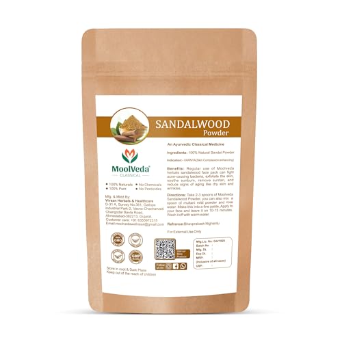 Image of Pure Sandalwood Powder - 100% Natural Chandan for Glowing Skin, Anti-Aging Face Pack, Acne Treatment | Traditional Ayurvedic Beauty | 100gm