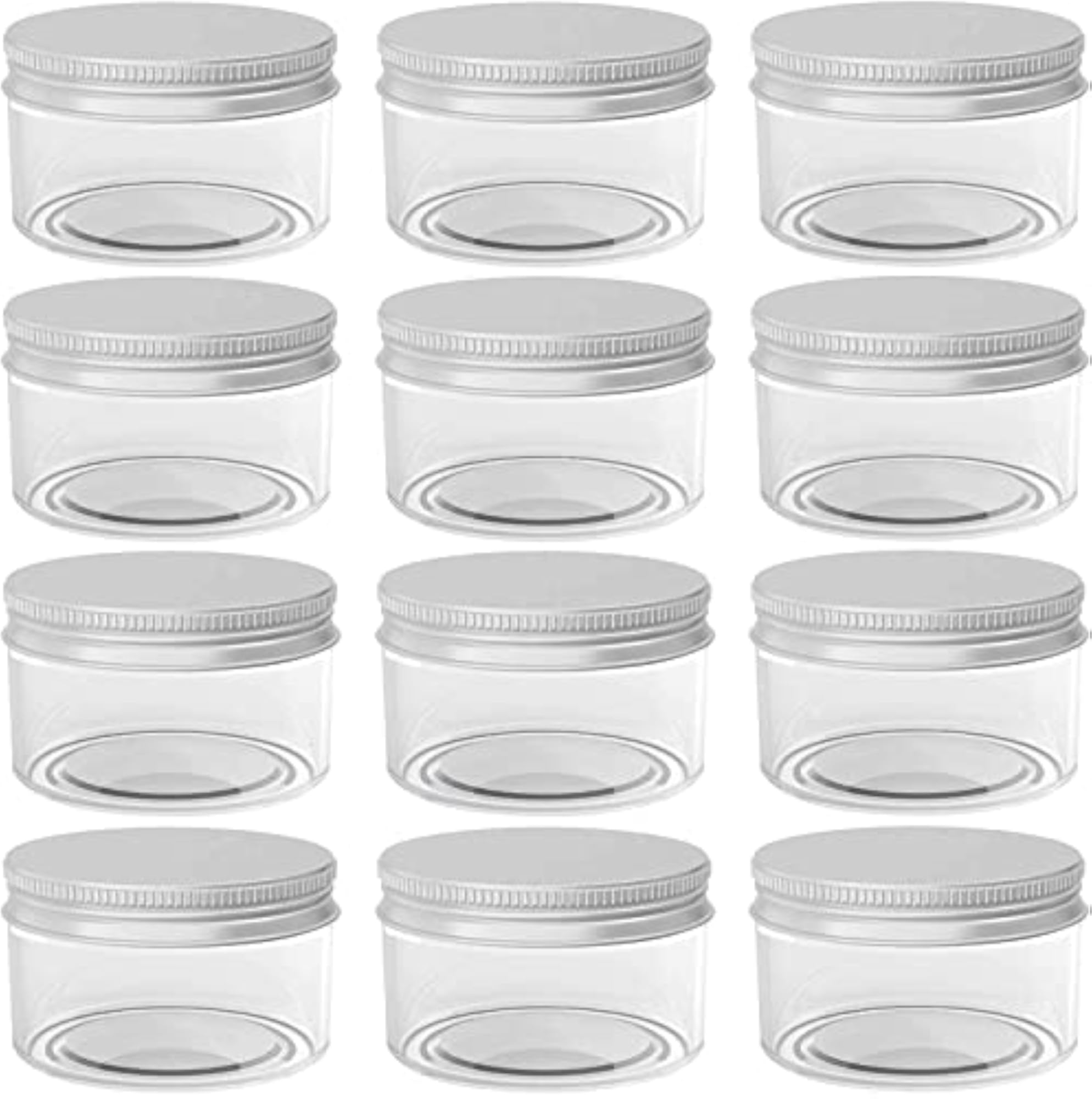 12pcs 50ml PET Jar Unbreakable Plastic Containers for Cosmetics