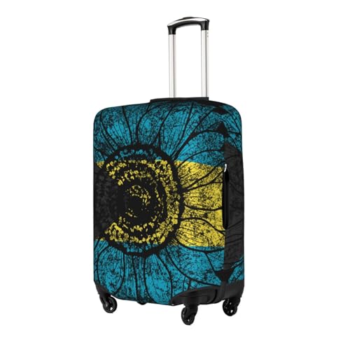 Travel Luggage Cover Vintage Sunflower Bahamas Bahamian Flag Fashion Washable Baggage Suitcase Protector Fit For Luggage X-Large2